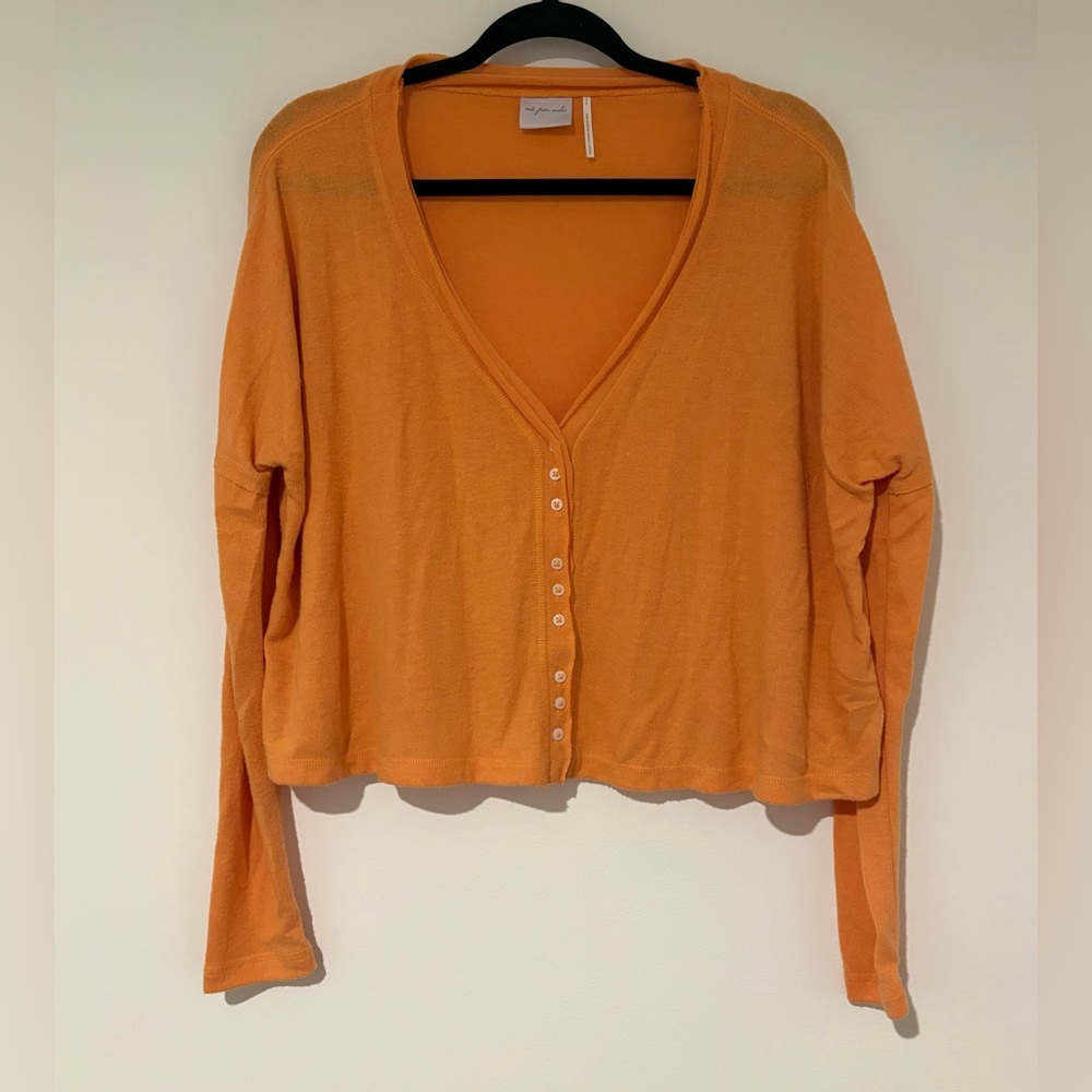 Out From Under Women’s Cardigan Orange Oversized Cropped Small